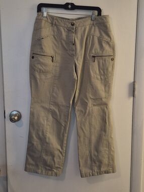 Penny Bee Khaki Cargo Pocket Pants - Neutral Beige